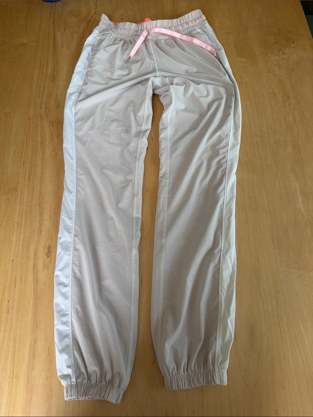 lululemon athletica Light Gray Jogger Pants with Pink Drawstring